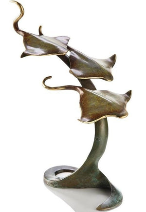 Golden Stingray Trio Sculpture - Nautical Luxuries