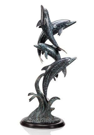 Dolphins At Play Floor Sculpture - Nautical Luxuries