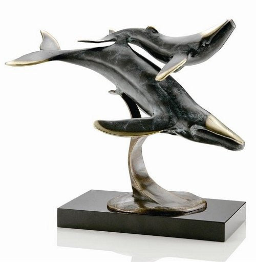 Brass Mother & Calf Sculpture - Nautical Luxuries