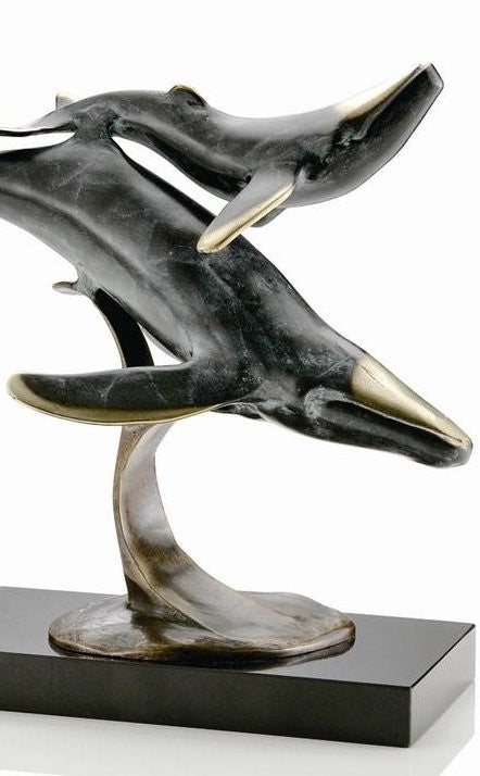 Brass Mother & Calf Sculpture - Nautical Luxuries