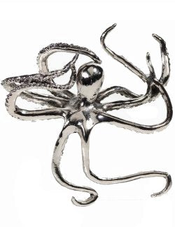Petite Silver Octopus Decorative Sculpture - Nautical Luxuries
