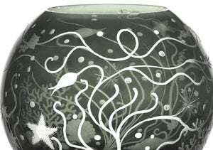 Bohemian Crystal Engraved Atlantis Vase - Nautical Luxuries