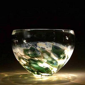 Caleb Nichols Offshore Emerald-Sea Glass Sculpture Bowl - Nautical Luxuries