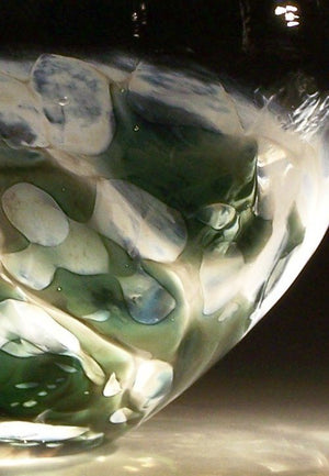 Caleb Nichols Offshore Emerald-Sea Glass Sculpture Bowl - Nautical Luxuries