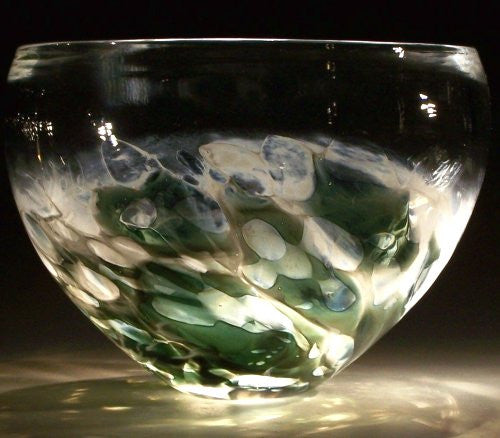 Caleb Nichols Offshore Emerald-Sea Glass Sculpture Bowl - Nautical Luxuries