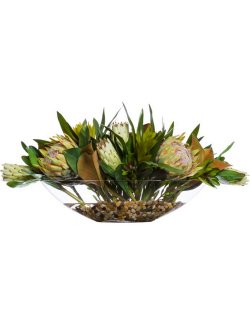 Tropical Gem Protea & Ginger Yacht Silks Centerpiece Arrangement - Nautical Luxuries