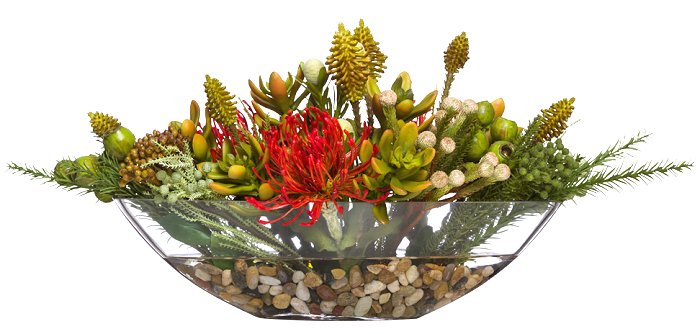 Tropical Blooms Yacht Silks Low Centerpiece Arrangement - Nautical Luxuries