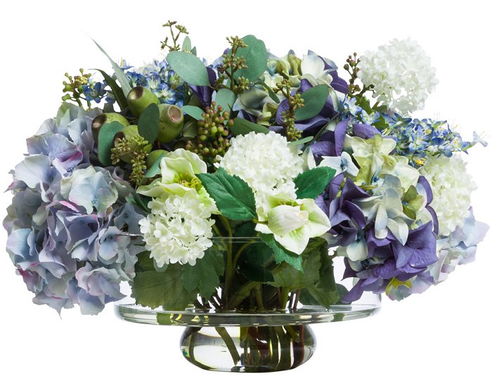 Mixed Pastel Blooms Yacht Silks Centerpiece Arrangement - Nautical Luxuries