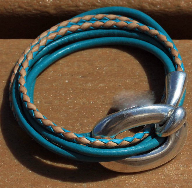 Hook And Eye Hypollergenic Leather Strands Nautical Style Bracelets - Nautical Luxuries