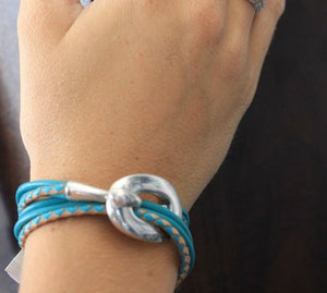Hook And Eye Hypollergenic Leather Strands Bracelets - Nautical Luxuries