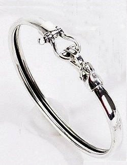 Sterling Silver Pelican Clasp Bangle Bracelet 7 1/2
