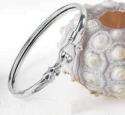 Sterling Silver Pelican Clasp Bangle Bracelet - Nautical Luxuries