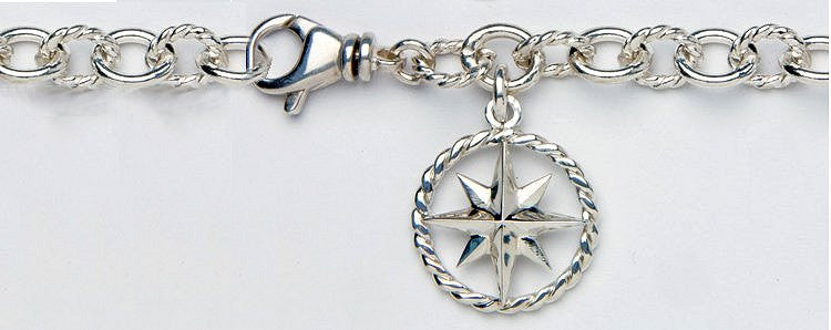 Compass Rose Charm Bracelet - Nautical Luxuries