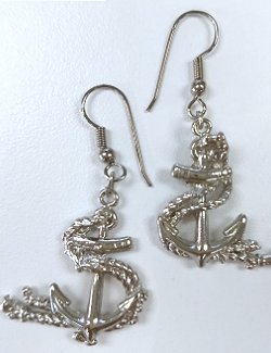 Rope Entwined Anchor Hoop Earrings - Nautical Luxuries