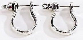 Sterling Silver Shackle Earrings - Nautical Luxuries