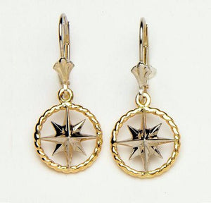 Nautical Line Compass Rose Earrings - Nautical Luxuries