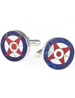 Sterling Compass Rose Cufflink Set - Nautical Luxuries