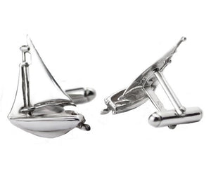 Sterling Silver Sailing Yacht Cufflinks - Nautical Luxuries