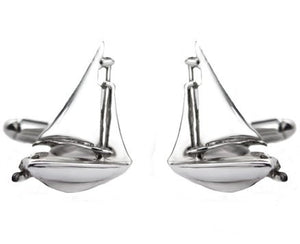 Sterling Silver Sailing Yacht Cufflinks - Nautical Luxuries