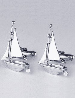 Sterling Silver Sailing Yacht Cufflinks - Nautical Luxuries