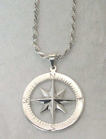Compass Rose Waypoints Sterling Silver Necklace