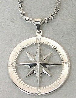 Compass Rose Waypoints Sterling Silver Necklace - Nautical Luxuries