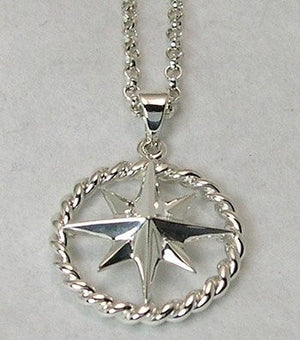Nautical Line Compass Rose Necklace - Nautical Luxuries