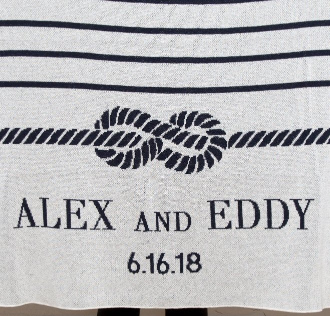 Custom Bride And Groom Eco-Conscious Throw - Nautical Luxuries