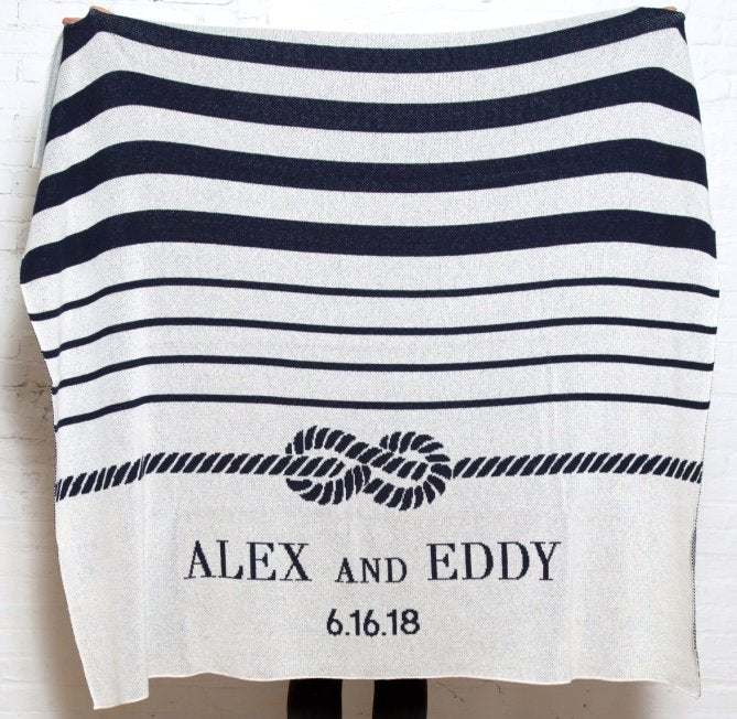 Custom Bride And Groom Eco-Conscious Throw - Nautical Luxuries