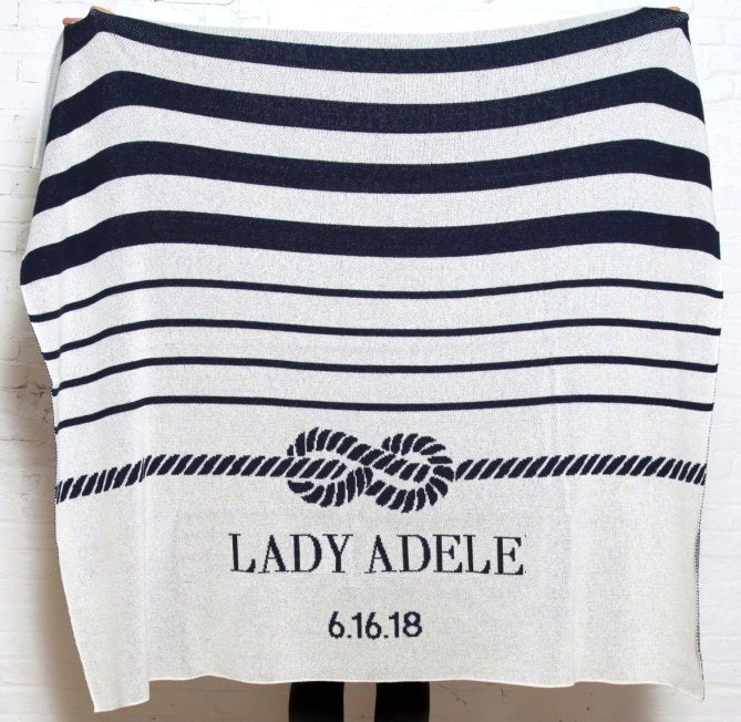 Custom Yacht Name Eco-Conscious Throw - Nautical Luxuries