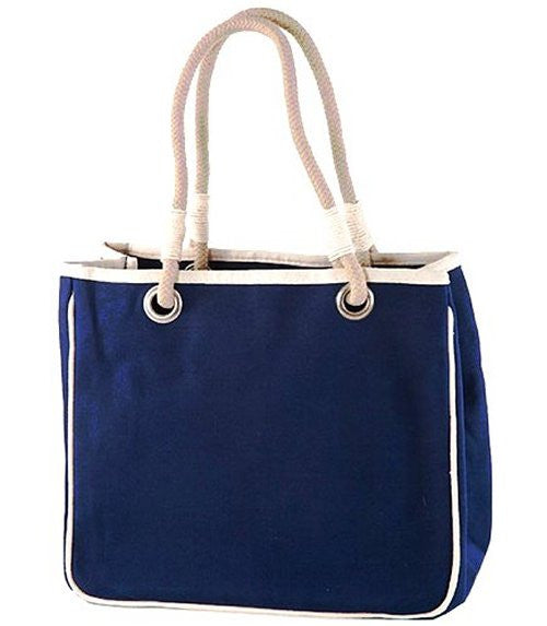 Blue Star Canvas Tote with Tied Rope Handles – Plaid Pear Designs