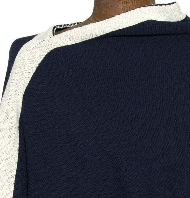 Eco-Conscious Nautical Anchor Knit Poncho - Nautical Luxuries