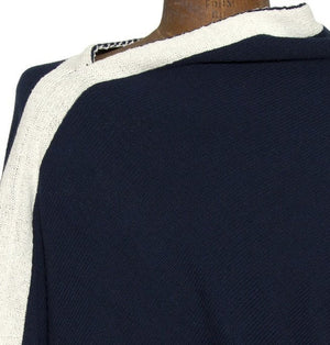 Eco-Conscious Nautical Anchor Knit Poncho - Nautical Luxuries