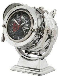 Vintage Ship's Throttle Post Table Clock - Nautical Luxuries