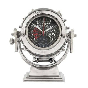 Vintage Ship's Throttle Post Table Clock - Nautical Luxuries