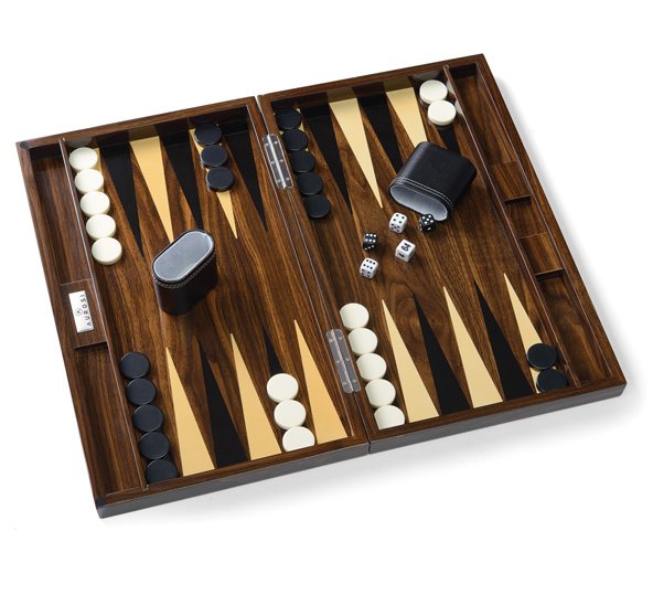 Lacquered Wood Grain Superyacht Backgammon Set - Nautical Luxuries