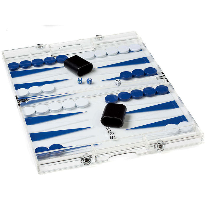 Clear Lucite Superyacht Backgammon Set - Nautical Luxuries