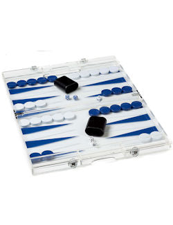 Clear Lucite Superyacht Backgammon Set - Nautical Luxuries