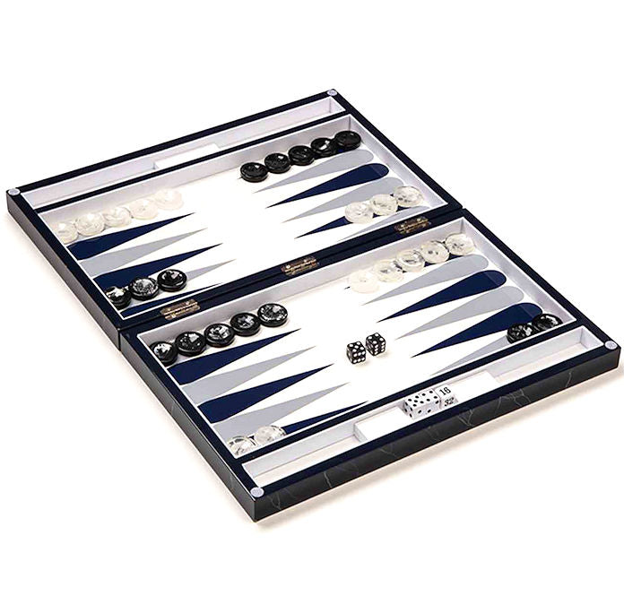 Marble Style Lacquered Superyacht Backgammon Sets - Nautical Luxuries