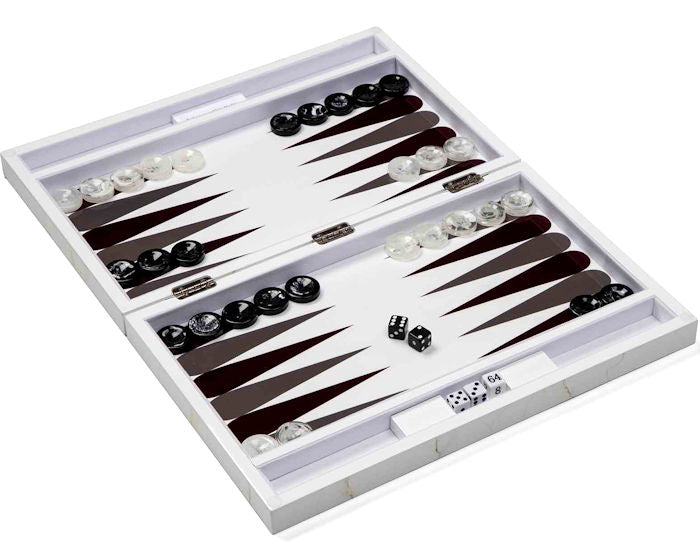 Marble Style Lacquered Superyacht Backgammon Sets - Nautical Luxuries