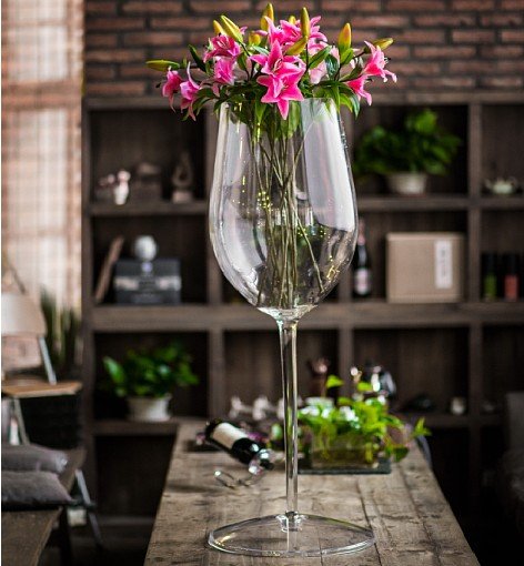 Giant wine glass shop ice bucket