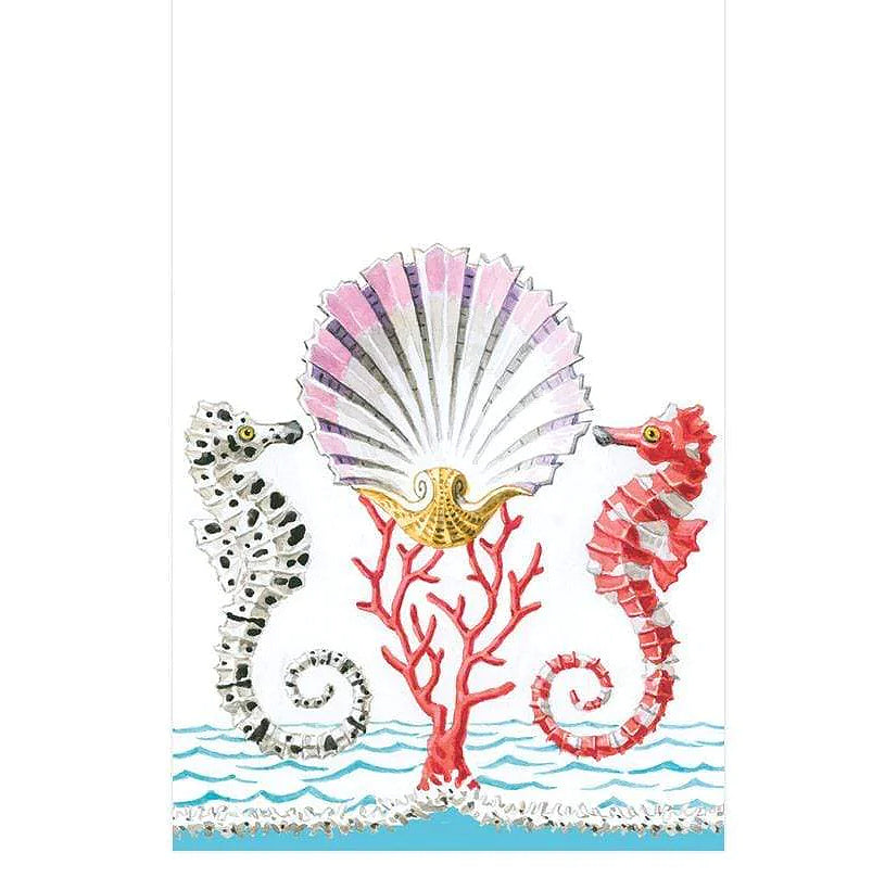 Luxury Disposables Guest Towels/Stately Seahorses - Nautical Luxuries
