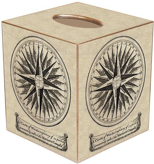 Decoupage Compass Rose Wood 2-Pc. Bath Sets - Nautical Luxuries