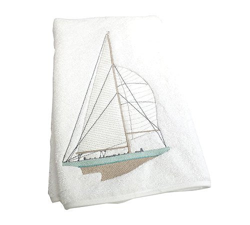 Sailing Yacht Embroidered Towels - Nautical Luxuries