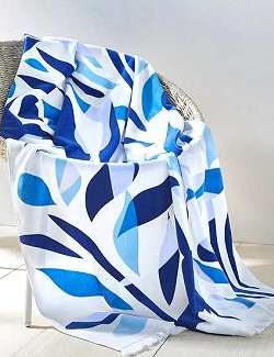 Yachting Cobalt Splash Cotton Velour 2-Pc. Beach Towel Set - Nautical Luxuries