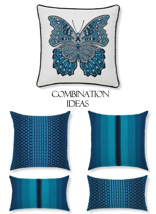 Optic Azure Sunbrella® Outdoor Pillows - Nautical Luxuries