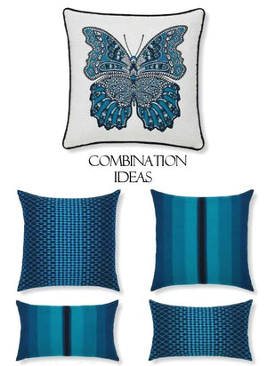 Optic Azure Sunbrella® Outdoor Pillows - Nautical Luxuries