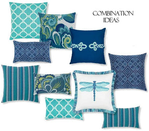 Floral Print Sunbrella® Outdoor Pillows (3 Colors) - Nautical Luxuries