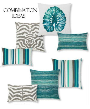 Tropical Leaf Sunbrella® Outdoor Pillows - Nautical Luxuries