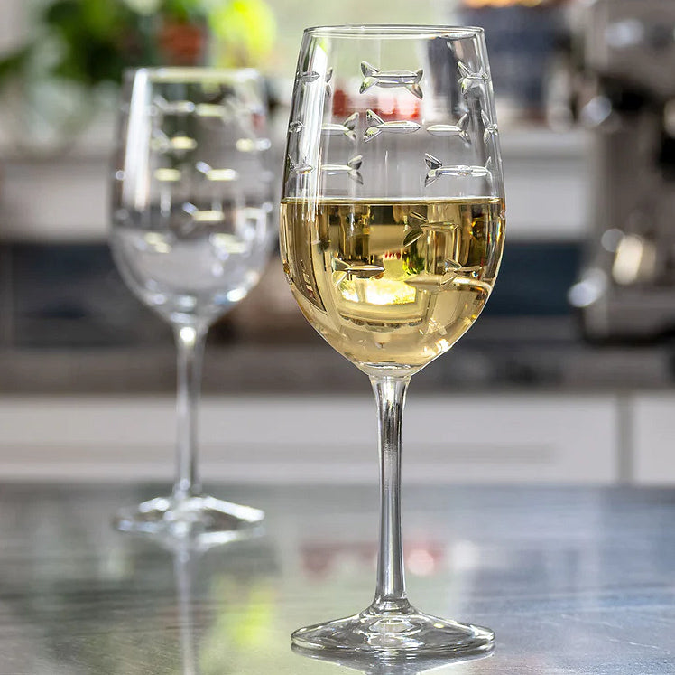Etched Fish Coastal Barware/Stemware Collection - Nautical Luxuries